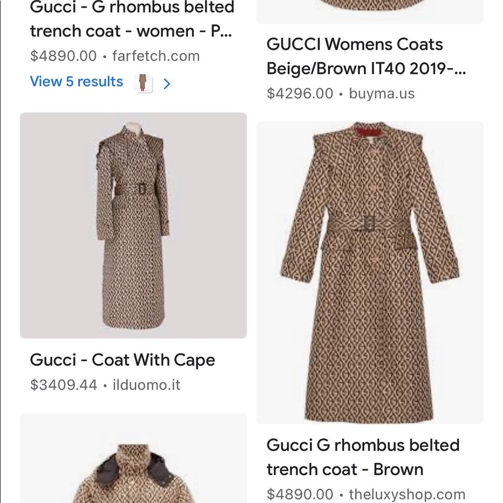 Gucci G rhombus trench coat size 12-14 - Picture 4 of 7